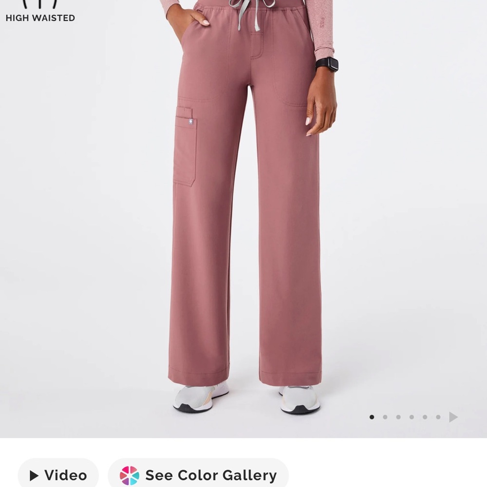 Figs Mauve Wide Leg Pants